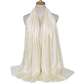 economico Sciarpe-1 pz donne di lusso foulard di seta hijab sciarpa lungo scialle musulmano turbante bandana sciarpe di raso testa avvolge