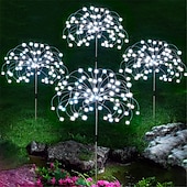 billige Landskapslys-solar fyrverkeri sti lys utendørs 2x 1x led stake lys for gangvei hage bakgård landskap dekorasjon 120leds fe julelys for hage gate gård plen nyttårsfest ip65 vanntett