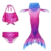 olcso Lányok jelmezei-Sellő Ariel Mermaid Tails Fürdőruha Bikini Hableány Szabadság for Lány Gyermek Álarcos mulatság