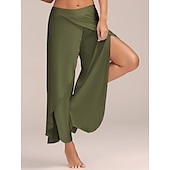 abordables jambe large et taille haute-femme jupe-culotte jambe large pantalon chino volants superposé extensible taille moyenne basique décontracté / sportif décontracté quotidien noir blanc s m été printemps&amp;amp; automne