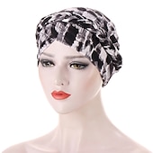 baratos Chapéus-Lenço de turbante muçulmano com estampa de algodão para mulheres bonés islâmicos internos hijab lenços de cabeça de envoltório árabe femme musulman turbante mujer