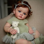 preiswerte Puppen-24-Zoll-Reborn-Baby-Puppe Reborn-Puppe Tutti Kleinkind Mädchen mit Genesis-Farbe hochwertige 3D-Haut mehrere Schichten Malerei sichtbare Ader
