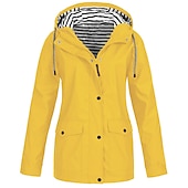 economico giacche casual-Per donna Giacca con cappuccio Essenziale Cerniera Tasche San Valentino Poliestere Cappotto Inverno Autunno Primavera blu navy Nero Rosa Cerniera Felpa Standard S M L XL XXL XXXL / Impermeabile