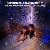 economico luci del proiettore della galassia stella-planetario proiettore luci galassia proiezione 7 in 1 con 360 nebulosa rotante luna notte lampada pianeta aurora per camera da letto soffitto sala giochi party bar