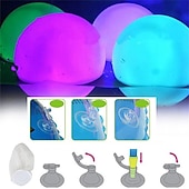 cheap Underwater Lights-LED Glowing Beach Ball Light 60CM RGB Remote Control 16 Colors Waterproof Inflatable Floating Pool Light Yard Lawn Party Lamp