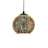 abordables Luces de isla-Lámpara colgante de 20 cm led diseño único lámpara colgante 3d vidrio estilo moderno galvanizado 220-240v