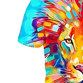 billiga Pojkens 3D-djur-Pojkar 3D Djur Lejon T-shirt Kortärmad 3D-tryck Sommar Vår Aktiv Sport Mode Polyester Barn 3-12 år Utomhus Dagligen Normal