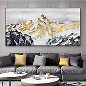 cheap Landscape Paintings-Handmade Hand Painted Oil Painting Wall Art  Large Size Contemporary Golden Mountains Home Decoration Decor Rolled Canvas No Frame Unstretched