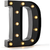 economico Luci decorative-luci a led per alfabeto e marquee arabe, lettere nere alimentate a batteria led per eventi, matrimoni, feste, compleanni, casa, bar, nuovo design, nero fresco