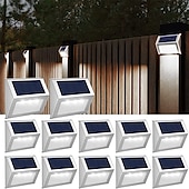 billige Vegglamper til utendørsbruk-6/12 stk utendørs vegglamper solenergi trinn gjerdelys trapp vanntett hage uteplass utendørs vegglamper solenergi vanntett belysning dekorasjonslampe