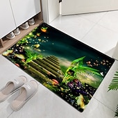 baratos tapetes para sala e quarto-Linda paisagem madeiras tecido de flanela impresso colchão de entrada para casa colchão colchão de banheiro colchão
