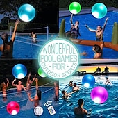 cheap Underwater Lights-LED Glowing Beach Ball Light 60CM RGB Remote Control 16 Colors Waterproof Inflatable Floating Pool Light Yard Lawn Party Lamp