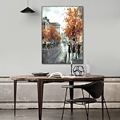 cheap Landscape Paintings-Mintura Handmade City Landscape Oil Painting On Canvas Wall Art Decoration Modern Abstract Picture For Home Decor Rolled Frameless Unstretched Painting