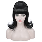 cheap Historical Wigs-Long Wavy Pink Wig Big Bouffant Beehive Wigs for Women fits 50s 80s Halloween Wigs
