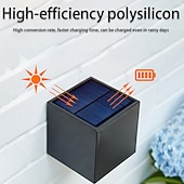 abordables Aplique de pared para exterior-2 uds., luces solares de pared, luz de valla exterior para jardín, patio, balcón, patio, villa, porche, decoración de patio, lámpara de pared impermeable de ambiente