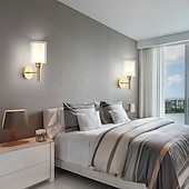 זול אורות קיר פנימיים-תאורת קיר מודרנית שטוחה, led סלון חדר שינה אור קיר נחושת 220-240v