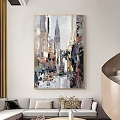 cheap Landscape Paintings-Mintura Handmade City Landscape Oil Painting On Canvas Wall Art Decoration Modern Abstract Picture For Home Decor Rolled Frameless Unstretched Painting