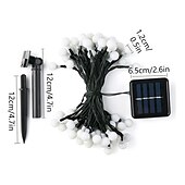 cheap Solar String Lights-Outdoor Solar String Light Solar LED String Lights Matte Bulb Warm White Colorful White 8 Mode Outdoor Waterproof 7M 50LEDs Fairy Lights Christmas Wedding Holiday Decoration Lights Garden Light