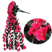 preiswerte Künstliche Pflanzen &amp; Blumen-Lebendiger künstlicher hängender Orchideenstrauß, Simulationsblumenrebe, violette hängende Blumenrebe, Wandbehang, Orchideen-Hängekorb, Blumenbalkon, Heimdekoration, Blumenwand für Hochzeit, Gartendekoration