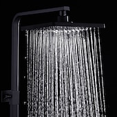 abordables Grifos de ducha-sistema de ducha juego de grifería montado en la pared, cabezal de ducha de lluvia de 9 pulgadas ducha de mano rociador de mano con soporte acabados electrochapados/pintados montaje interior válvula de cerámica ducha de baño