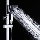 abordables Grifos de ducha-sistema de ducha juego de grifería montado en la pared, cabezal de ducha de lluvia de 9 pulgadas ducha de mano rociador de mano con soporte acabados electrochapados/pintados montaje interior válvula de cerámica ducha de baño