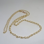 cheap Belt-Women&#039;s Chain Belt Metal Chain Metal Bucke Geometric Formal Party Daily Green White Black Blue
