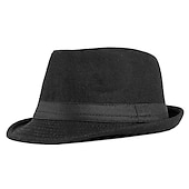 preiswerte Fedora-Hut-Herren Kentucky Derby Hut Fedora-Hut Hut mit Krempe Schwarz Rote Polyester Sport &amp; Outdoor Lässig Einfacher Stil Party / Abend Täglich Ferien