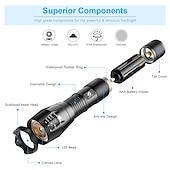 preiswerte Taschenlampen-LED-Taschenlampe ultrahelle Taschenlampe l2 / v6 Campinglicht 5 Schaltmodi wasserdichtes zoombares Fahrradlicht Verwendung 18650 Batterie