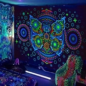 billige Blacklight -billedvev-blacklight billedvev uv reaktiv glød i mørket glød party neon psykedelisk trippy tåkete hengende billedvev veggkunst veggmaleri for stue soverom
