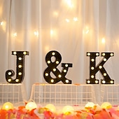 economico Luci decorative-luci a led per alfabeto e marquee arabe, lettere nere alimentate a batteria led per eventi, matrimoni, feste, compleanni, casa, bar, nuovo design, nero fresco
