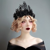 cheap Hair Styling Accessories-Halloween King Crown Gothic Bride Tiara Female Mitzvah Birthday Gift Princess Wedding Crown
