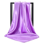 billige skjerf-1 stk 90*90cm ensfarger halsduk hijab skjerf for kvinner silke sateng pannebånd hår skjerf kvinnelige firkantede sjal hodeskjerf for damer