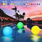 cheap Underwater Lights-LED Glowing Beach Ball Light 60CM RGB Remote Control 16 Colors Waterproof Inflatable Floating Pool Light Yard Lawn Party Lamp