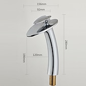cheap Classical-Bathroom Sink Faucet,Waterfall  Heart Shape Handle Single Handle One Hole Bath Taps with Hot and Cold Switch