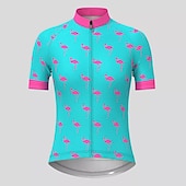 cheap Women&#039;s Jerseys-Women&#039;s Cycling Jersey Short Sleeve Bike Jersey Top with 3 Rear Pockets Mountain Bike MTB Road Bike Cycling Breathable Quick Dry Moisture Wicking Reflective Strips Violet Black Pink Flamingo Sports
