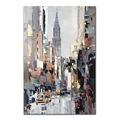 cheap Landscape Paintings-Mintura Handmade City Landscape Oil Painting On Canvas Wall Art Decoration Modern Abstract Picture For Home Decor Rolled Frameless Unstretched Painting