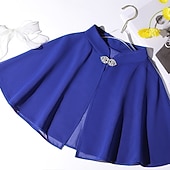 economico Stole da matrimonio-Cappotto avvolgente donna vintage elegante senza maniche avvolge con colore puro per matrimonio vestito estivo per impressionare