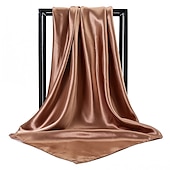 billige skjerf-1 stk 90*90cm ensfarger halsduk hijab skjerf for kvinner silke sateng pannebånd hår skjerf kvinnelige firkantede sjal hodeskjerf for damer