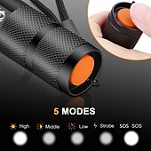 preiswerte Taschenlampen-LED-Taschenlampe ultrahelle Taschenlampe l2 / v6 Campinglicht 5 Schaltmodi wasserdichtes zoombares Fahrradlicht Verwendung 18650 Batterie