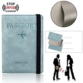 cheap Card Holders &amp; Cases-Rfid Passport Bag Pu Leather Multi-function Can Put Sim Card Id Bag Leather Case Passport Holder