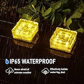 economico Luci paesaggistiche-Luci solari per pavimentazione in mattoni 2 pezzi per esterni a led cubetti di ghiaccio luce paesaggistica impermeabile per piastrelle da pavimento per giardino patio passaggio stagno decorazione