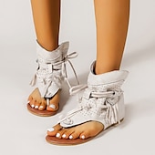 billiga Semester Sandaler-gladiatorsandaler i gul mocka med snörning för kvinnor med perforerad design, perfekt för sommarutflykter och strandsemester