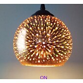 abordables Luces de isla-Lámpara colgante de 20 cm led diseño único lámpara colgante 3d vidrio estilo moderno galvanizado 220-240v