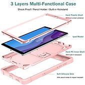 abordables lenovo casos-Tableta Carcasa Funda Para Lenovo Pestaña M10 HD M10 FHD Plus con Soporte Armor Defender Protección resistente Protector de cuerpo completo Color sólido ordenador personal Silicona