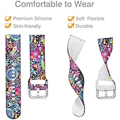 baratos Pulseiras de relógio Fitbit-Pulseira de Smartwatch Compatível com Fitbit Versa 2 / Versa Lite / Versa SE / Versa Silicone Relógio inteligente Alça Impermeável Ajustável Respirável Estampado Floral Substituição Pulseira