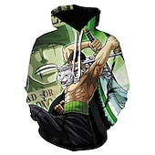 levne Kreslená a filmová postava-One Piece Opice D. Luffy Roronoa Zoro Kapuce Anime Animák Anime 3D 3D Harajuku Grafika Pro Pro páry Pánské Dámské Dospělé Zpátky do školy 3D tisk