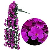preiswerte Künstliche Pflanzen &amp; Blumen-Lebendiger künstlicher hängender Orchideenstrauß, Simulationsblumenrebe, violette hängende Blumenrebe, Wandbehang, Orchideen-Hängekorb, Blumenbalkon, Heimdekoration, Blumenwand für Hochzeit, Gartendekoration