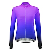 abordables Maillots pour femmes-Femme Maillot Velo Cyclisme manche longue Cyclisme Maillot Top avec 3 poches arrière VTT Vélo tout terrain Vélo Route Résistant aux UV Respirable Séchage rapide Poche arrière Jaune Rose Bleu Roi
