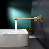 お買い得  浴室・洗面台用水栓金具-洗面台用蛇口-クラシック/壁掛け電気メッキ/塗装仕上げ2つのハンドルの内側に取り付け1つの穴風呂タップ