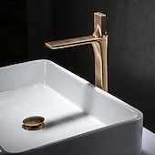abordables Robinets de lavabo-robinet de lavabo de salle de bain - robinets de bain monotrou classiques électroplaqués